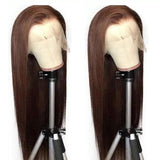 TK50 : Beaudiva Lace Wig Straight 13x1 Lace Frontal Wigs Human Hair Wigs Pre Plucked Baby Hair 4# Brown