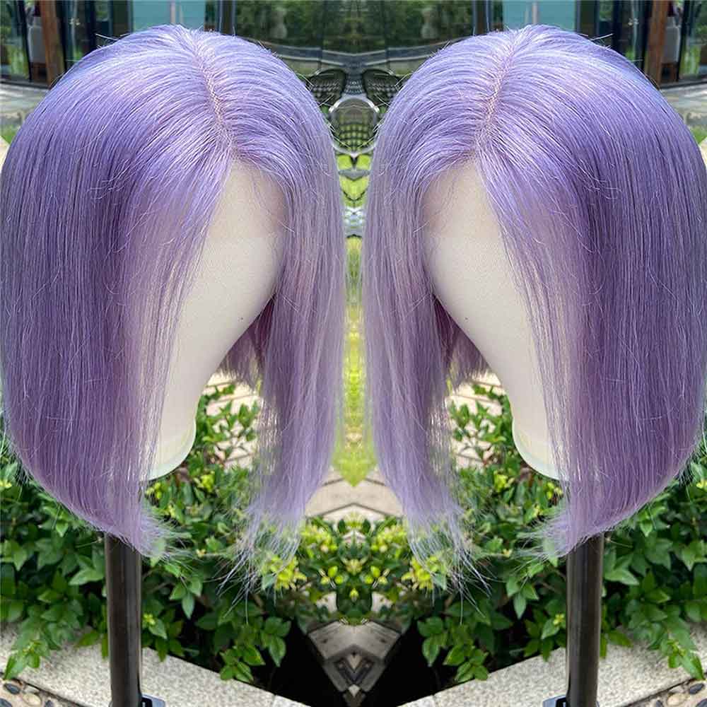 Beaudiva Liac Purple Bob Wig Human Hair Wig Straight Bob Wigs