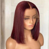 Beaudiva 99J Straight Bob Wig 13X4X1 Lace Front Wig Human Hair Wig