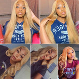 Tiktok Beaudiva 27# Honey Blonde Straight 4X4 Closure Wig Pre Plucked Baby Hair Human Hair Wig