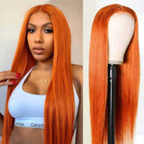 Tiktok Beaudiva Ginger Straight 4X4 Lace Closure Wig Human Hair Wig Pre Plucked Baby Hair