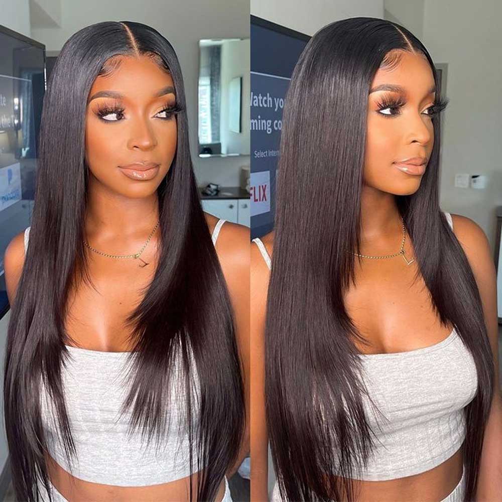 【Lydia】TK08 : BEAUDIVA Layered Lace Wig Inner Buckle Cute Straight 13x4 Lace Front Butterfly Haircut Wig With Medium Length Layered Human Hair