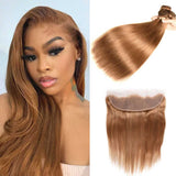 Beaudiva 30# Brazilian Straight Hair With Frontal 3 Bundles With Frontal