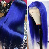 Beaudiva Shining Blue Straight Lace Frontal Wig Pre Plucked 150%  Human Hair Wig