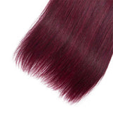 Beaudiva 3 Bundles with Closure Straight Human Hair Bundles 99J Burgundy Color