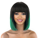 【Kerry】TK46 : Beaudiva BoB Wig with Bang Human Hair Bang Wig Ombre BOB Wig