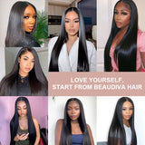 Beaudiva 4x4 Lace Closure Wig Straight Human Hair Wigs PrePlucked Baby Hair