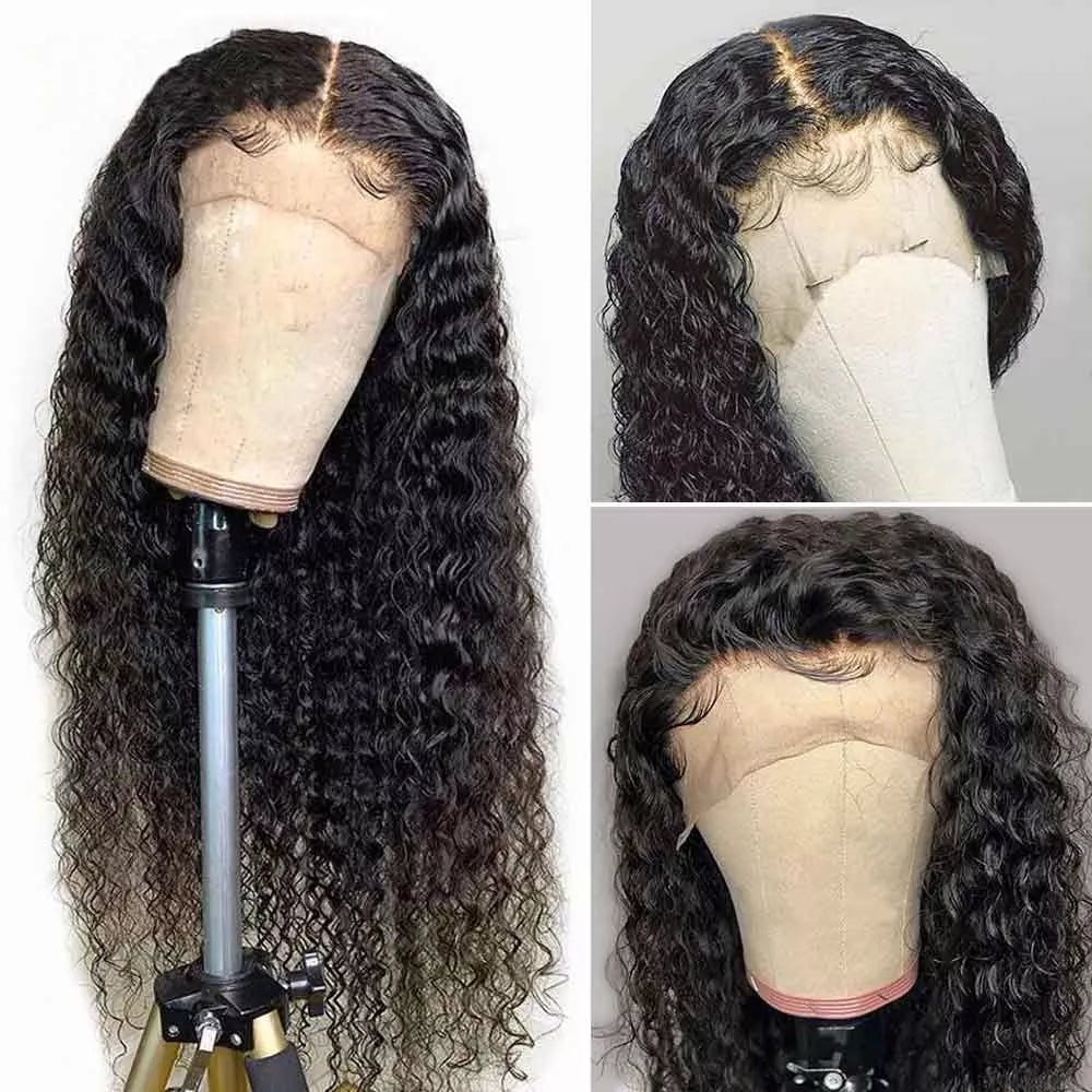Beaudiva Deep Wave Human Hair Wigs 13x4 Lace Front Wigs 100% Human Hair Wigs Transparent Lace Wigs