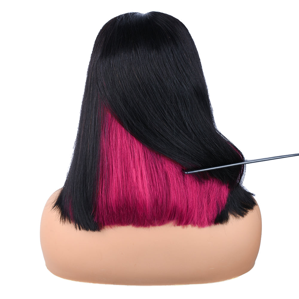【Peeka】TK26: Peekaboo Highlight With Colored Short Bob Wig 5X5 Lace Closure Human Hair Wig