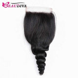 Beaudiva Loose Wave 10A Human Hair Bundles 3 Bundles with Closure Brazilian Human Hair Weaves