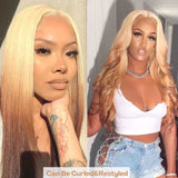 Tiktok Beaudiva Lace Front Wig Human Hair Wigs Ombre Blonde Pre Plucked Baby Hair