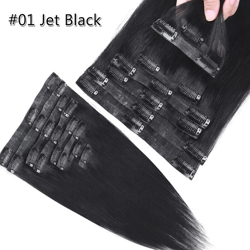 TIKTOK HOT: New Clip In Tape On Remy Human Hair Extensions Full Head Seamless Skin Weft