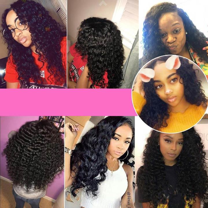 Beaudiva Virgin Remy Human Hair Kinky Curly Hair 4 Bundles With Lace Frontal Human Hair