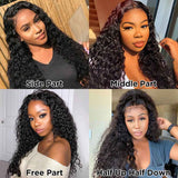 【Nisha】TK54 :Glueless Water Wave 5x5 Transparent Lace Closure Wigs Human Hair Wig Pre Plucked with Baby Hair