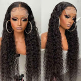 【Nisha】TK54 :Glueless Water Wave 5x5 Transparent Lace Closure Wigs Human Hair Wig Pre Plucked with Baby Hair