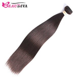 Beaudiva Dark Brown Bone Straight Human Hair 3&4 Bundles Virgin Human Hair