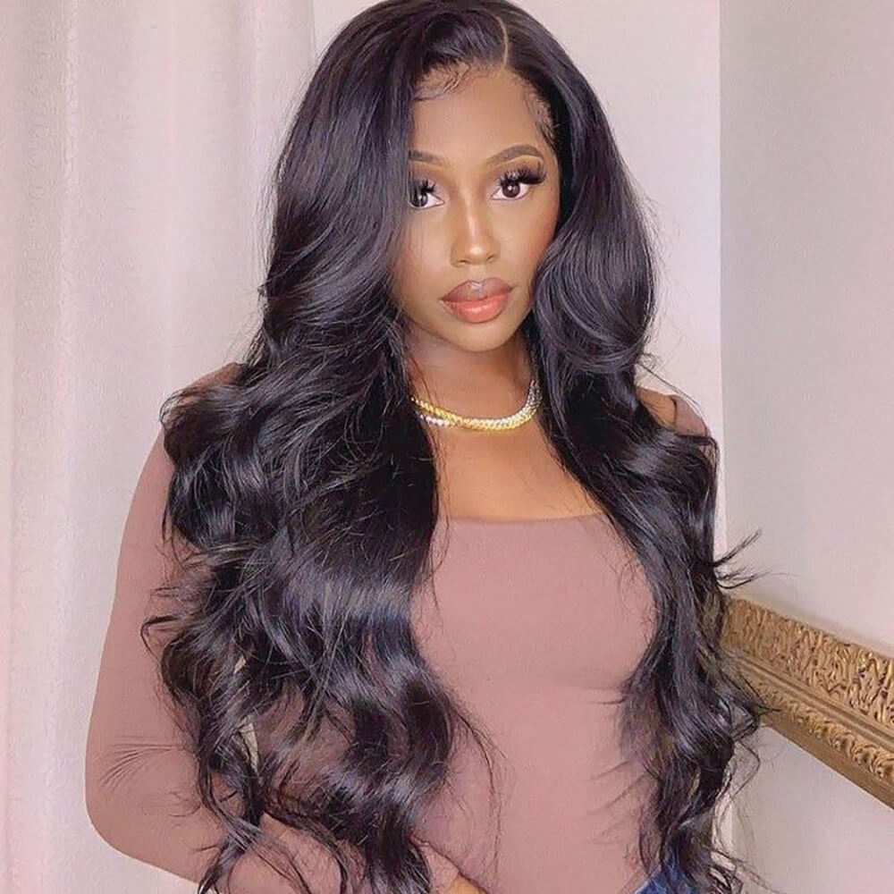 Beaudiva Body Wave Lace Wigs 5x5 Lace Closure Wig 100% Human Hair Wigs Invisible Transparent Lace