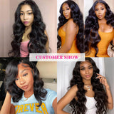 Beaudiva Body Wave Human Hair Wigs Lace Frontal Wig 13x6 Transparent Lace Wig Pre-Plucked Lace Front Wigs