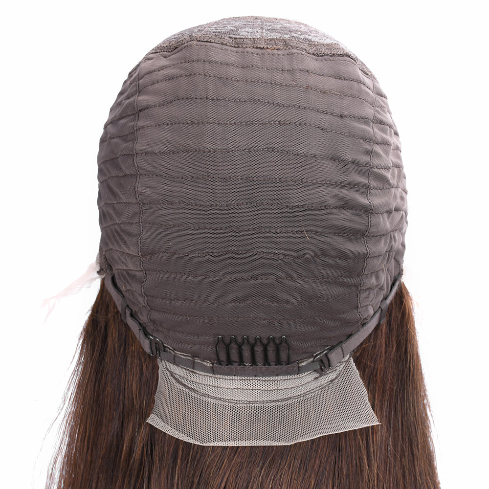 【Monae】TK09 : Beaudiva #4 Chestnut Brown 13X4 Lace Frontal Wig Bone Straight Human Hair