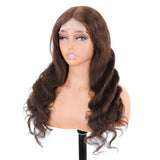 【Stefani】Beaudiva Chestnut Brown Colored 4# Body Wave Closure Wig Human Hair Wig