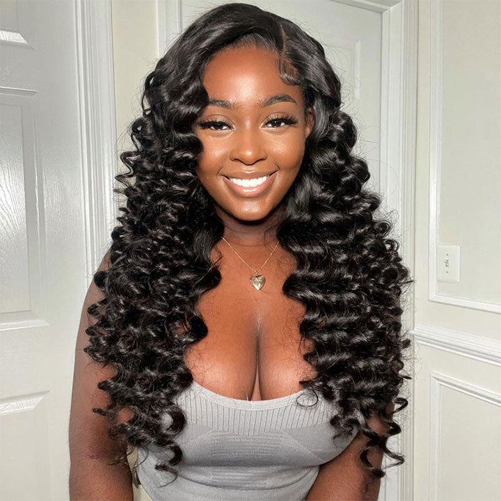 【Demi】TK37 : Egg Curly 4X4 Lace Closure Wig Human Hair Wigs Transparent Lace Wig