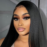 Beaudiva Straight Human Hair Wigs Lace Closure Wig Transparent 5x5 Lace Wigs