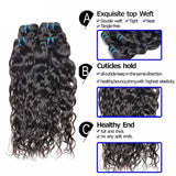 Beaudiva 10A Human Hair Bundles Water Wave Bundles 4 Bundles with 4x4 Lace Closure