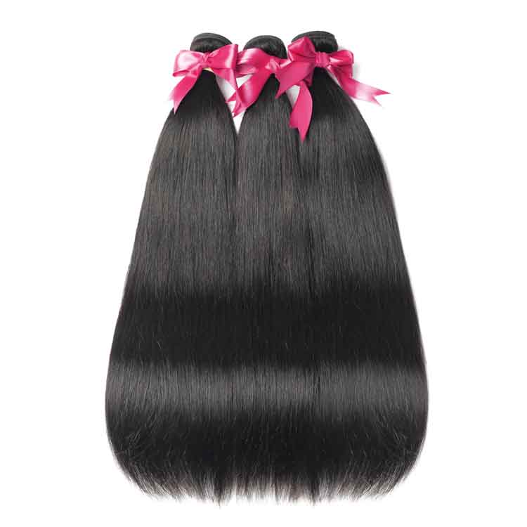 Beaudiva Straight Human Hair 3 Bundles With 5X5 Lace Closure