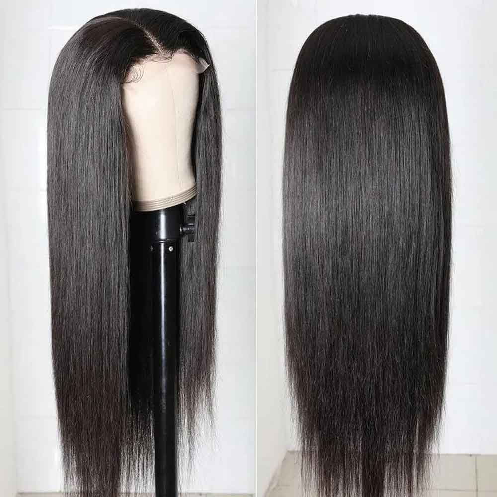 Beaudiva Straight Lace Closure Human Hair Wigs High Density Straight Wigs 4X4 Lace Wigs