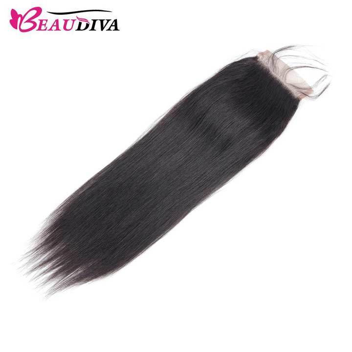 Beaudiva 10A Straight Human Hair 3 Bundles With 4x4 Closure 100% Virgin Remy Human Hair